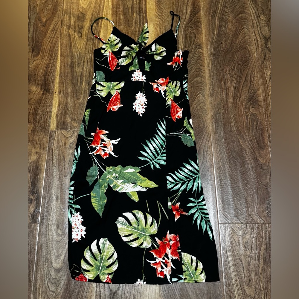 Black tropical dress